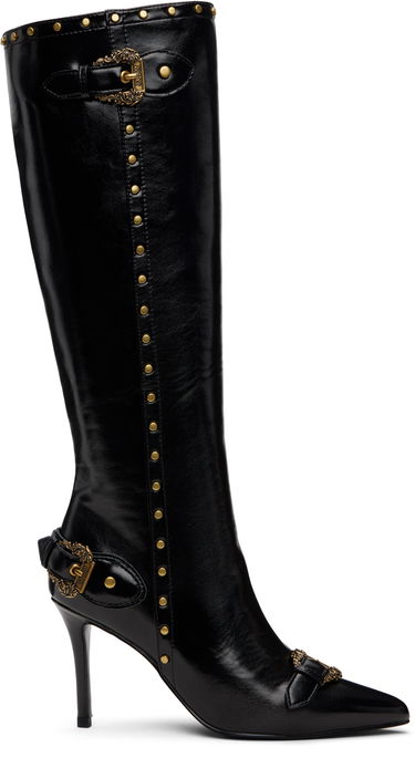 Кецове и обувки Versace Versace Jeans Couture Couture1 Scarlett Knee-High Boots Черно | E79VA3S58_EZSC35, 0