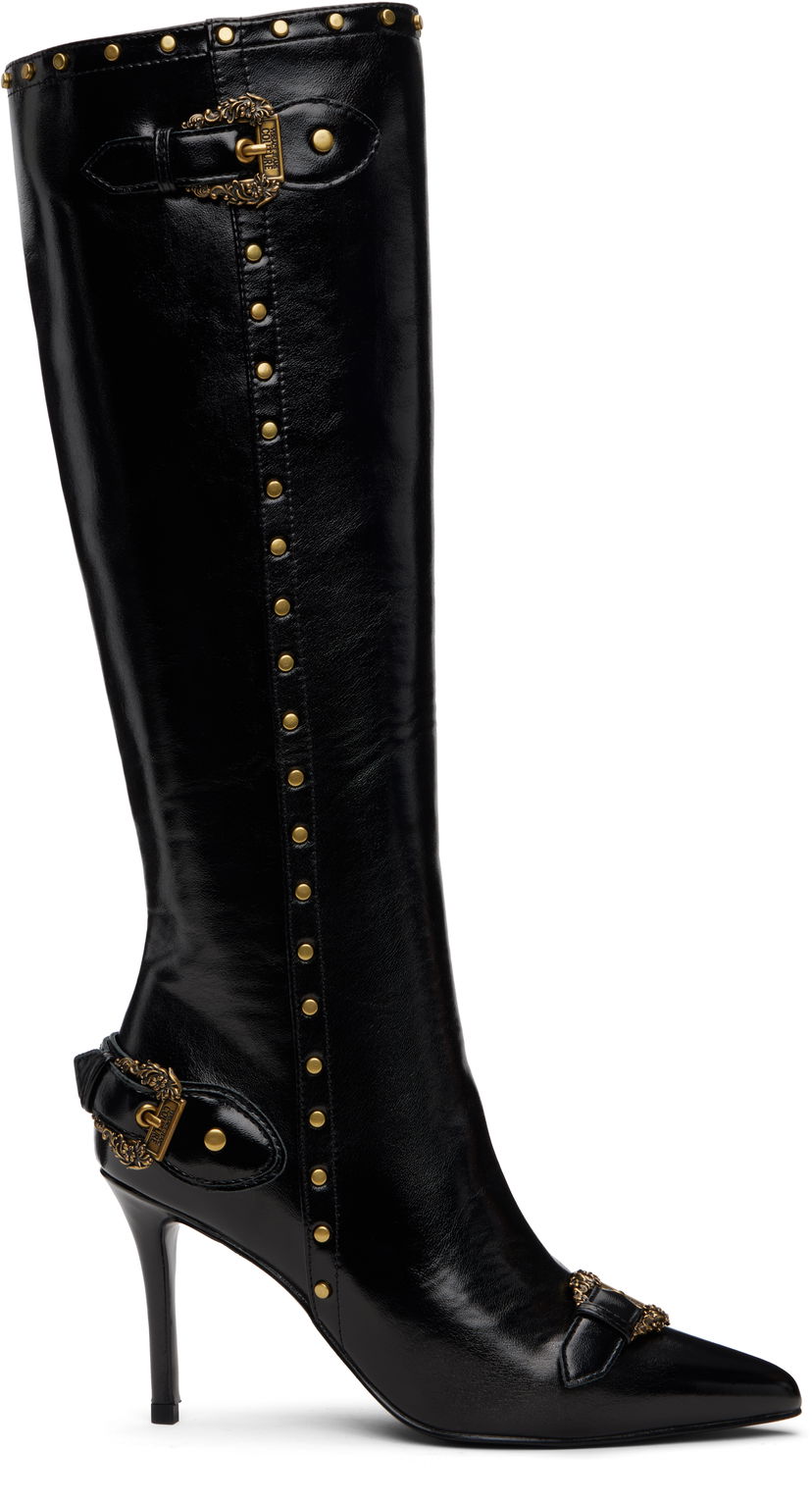 Кецове и обувки Versace Versace Jeans Couture Couture1 Scarlett Knee-High Boots Черно | E79VA3S58_EZSC35