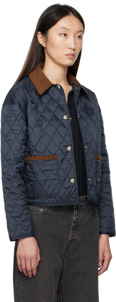 Яке Sporty & Rich Sporty & Rich H&W Crest Cropped Quilted Jacket Тъмно синьо | OW027620241BL106, 1