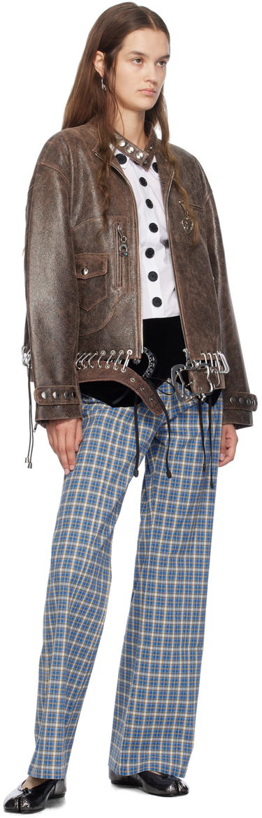 Панталони Chopova Lowena Bell Rope Tartan Trousers Синьо | 4067, 3