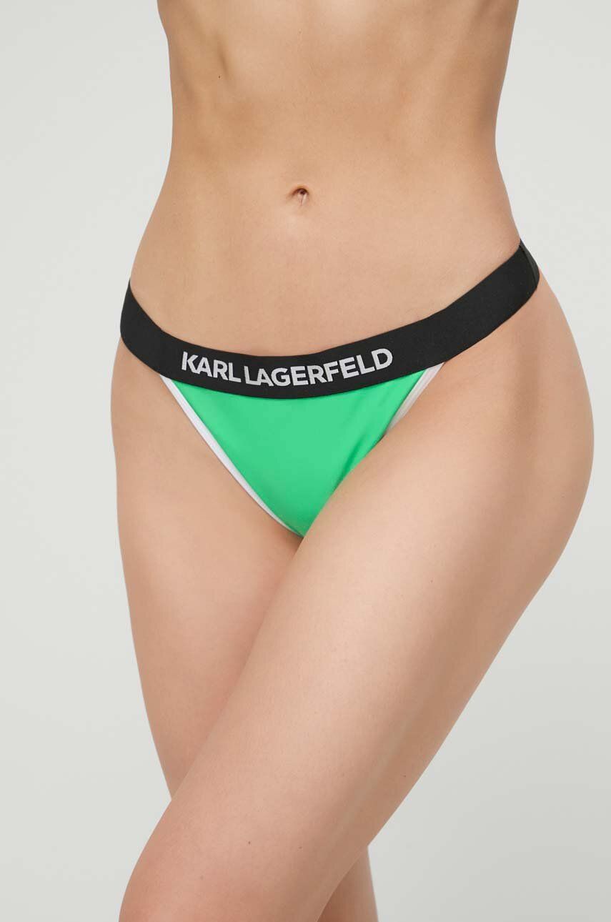 Бански KARL LAGERFELD Logo Elastic Bikini Bottoms Зелено | 230W2235, 0