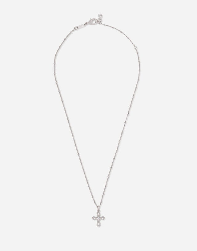 Silver Metal Cross Pendant Necklace