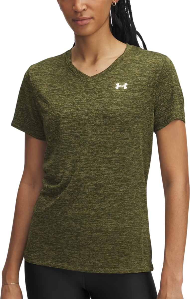 Тениска Under Armour Heathered V-Neck Short-Sleeve T-Shirt Tech SSV- Twist Зелено | 1384227-308