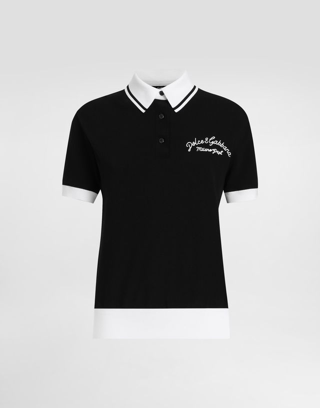Dolce & Gabbana Short Sleeve Cotton Piqué Polo Shirt with Logo Embroidery
