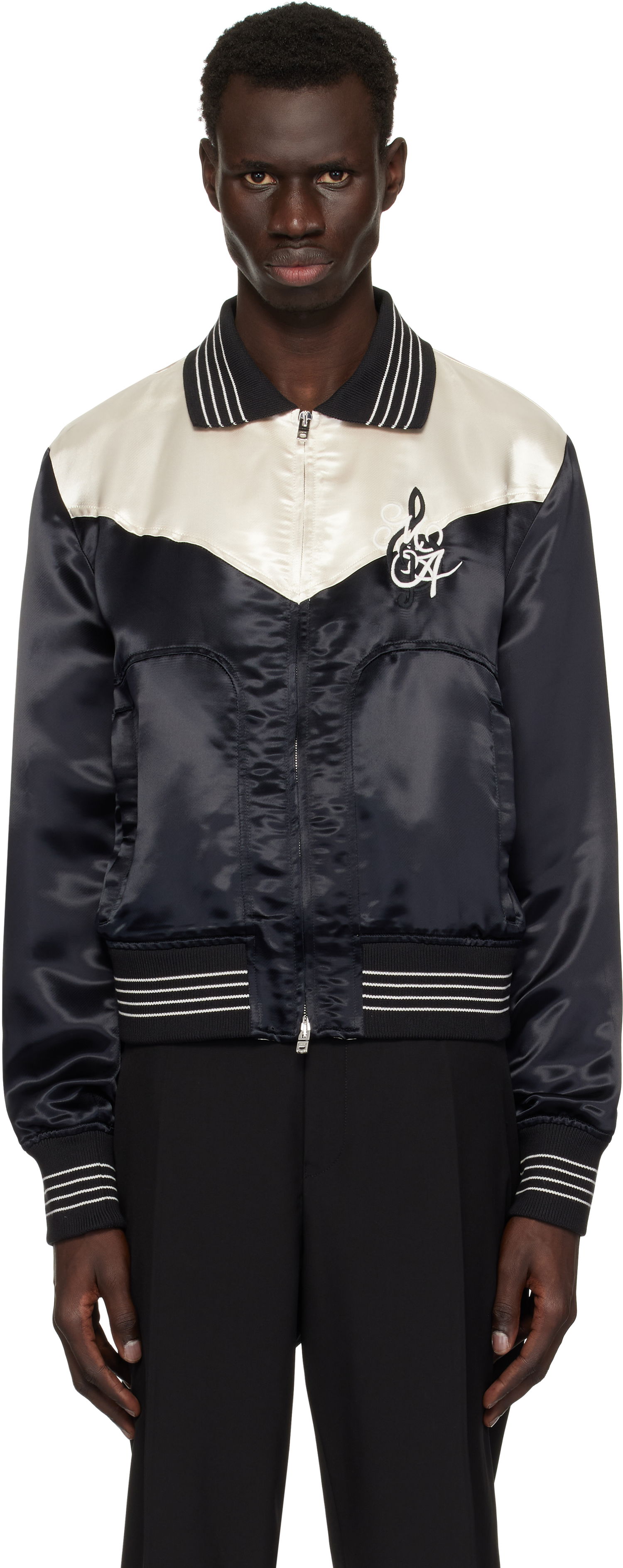 Яке бомбър AMIRI AMIRI 'MA' Music Note Satin Jacket Черно | AMOUBN1074, 0