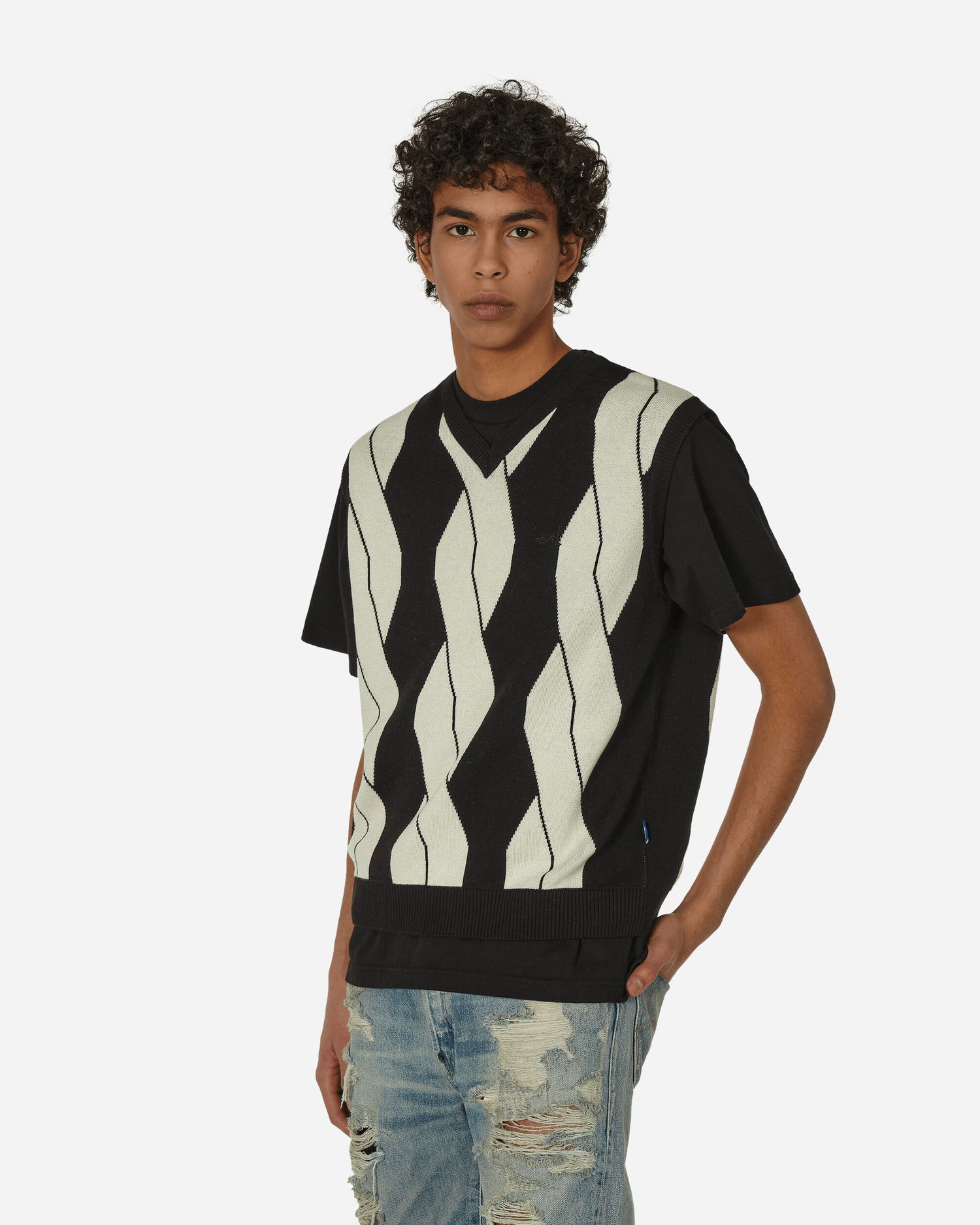 Пуловер Awake NY Cable Sweater Vest Тъмно синьо | AWK-FW23-KN006  BLACK MULTI, 0