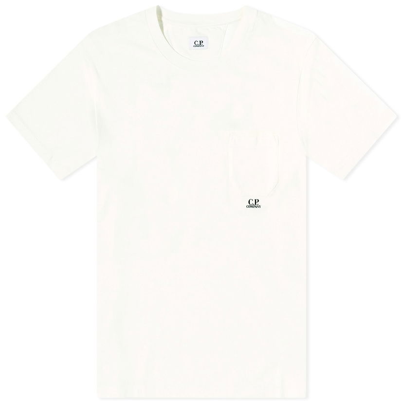 Тениска C.P. Company Pocket Logo T-Shirt Бяло | 16CMTS086A-005431G-103