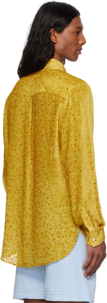 Риза Casablanca Casablanca Floral Devoré Silk Shirt Жълто | MS25-SH-174-01, 2