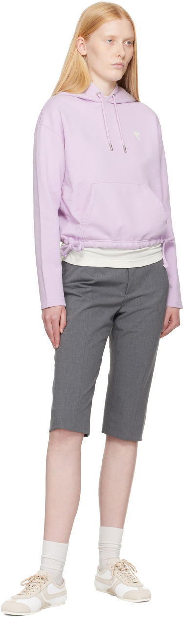 Суитчър AMI AMI Paris Ami de Coeur Cropped Hoodie Лилаво | FSW260.730, 3
