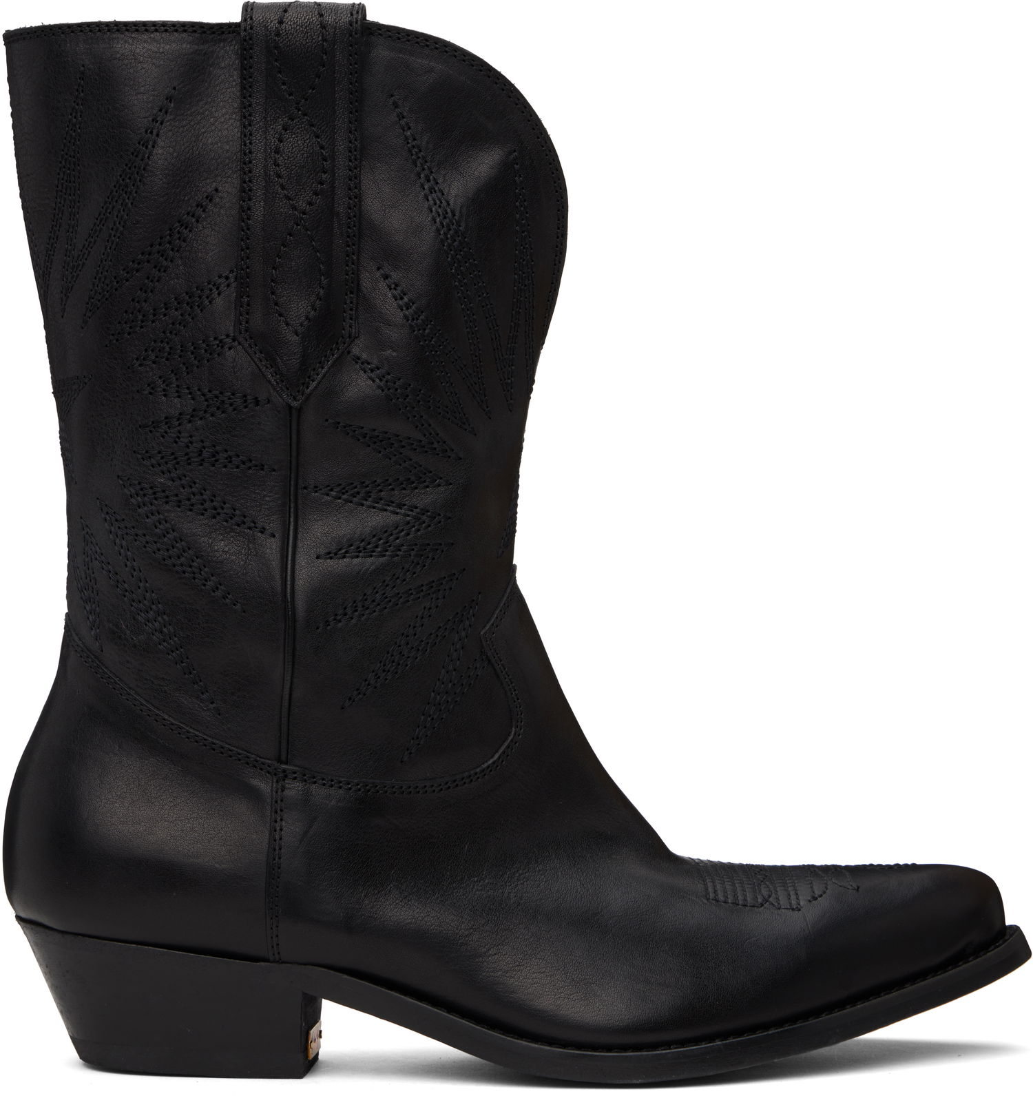 Кецове и обувки Golden Goose Embroidered Boots Черно | GMF00784.F006310.90100, 0