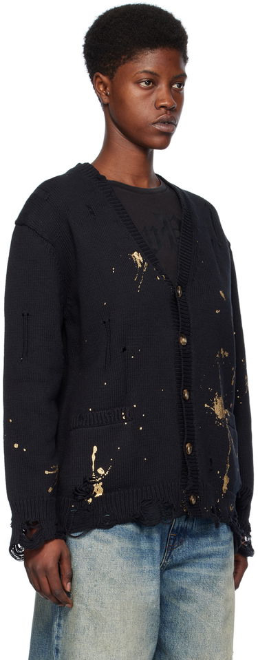Пуловер R13 R13 Paint Splatter Distressed Cardigan Черно | R13WY200-Y126B, 1