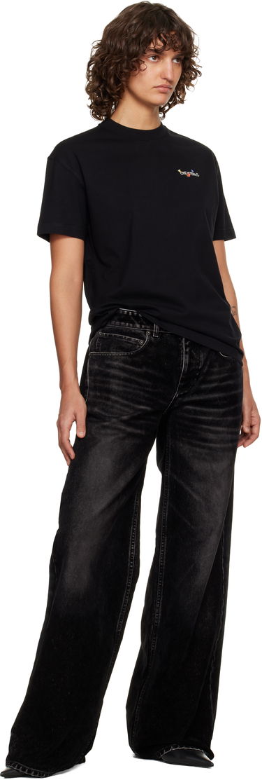 Тениска Off-White Arrow Glass Flower Regular Logo T-shirt Черно | OWAA089F25JER0011001, 3