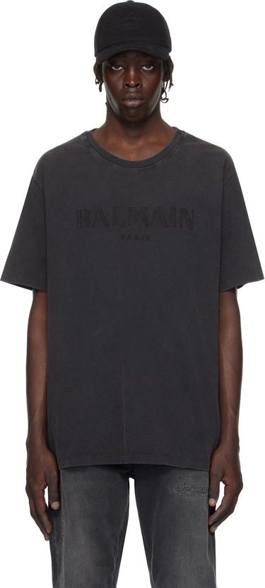 Тениска Balmain Loose Vintage Embroidery T-Shirt Черно | DH1EG010BC72, 0