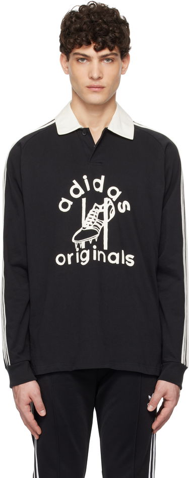 Поло тениска adidas Originals Originals Rugby Polo Черно | JD1091, 0