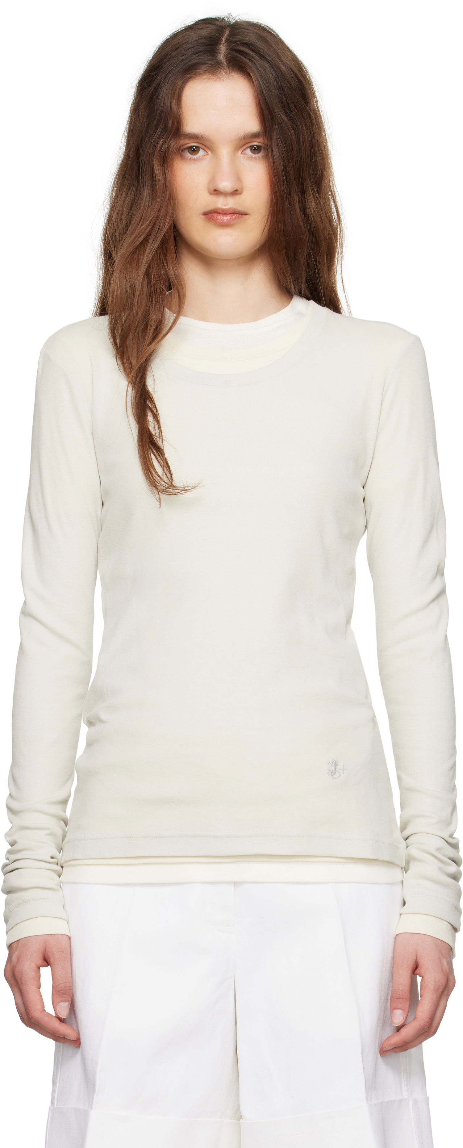 Пуловер Jil Sander Jil Sander '3 Layers' Long Sleeve T-Shirt Set Бяло | J40FV0104_JTN356, 0