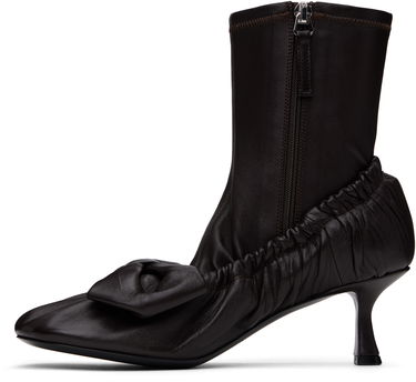 Кецове и обувки Acne Studios Acne Studios Leather Bow Ankle Boots Кафяво | AD0796-, 2