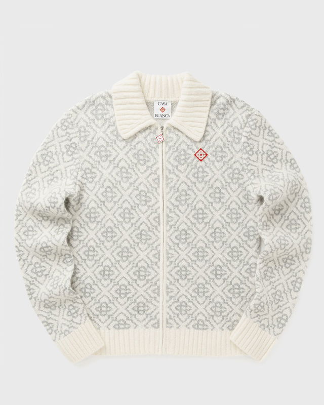 Monogram Knitted Zip-Up Cardigan
