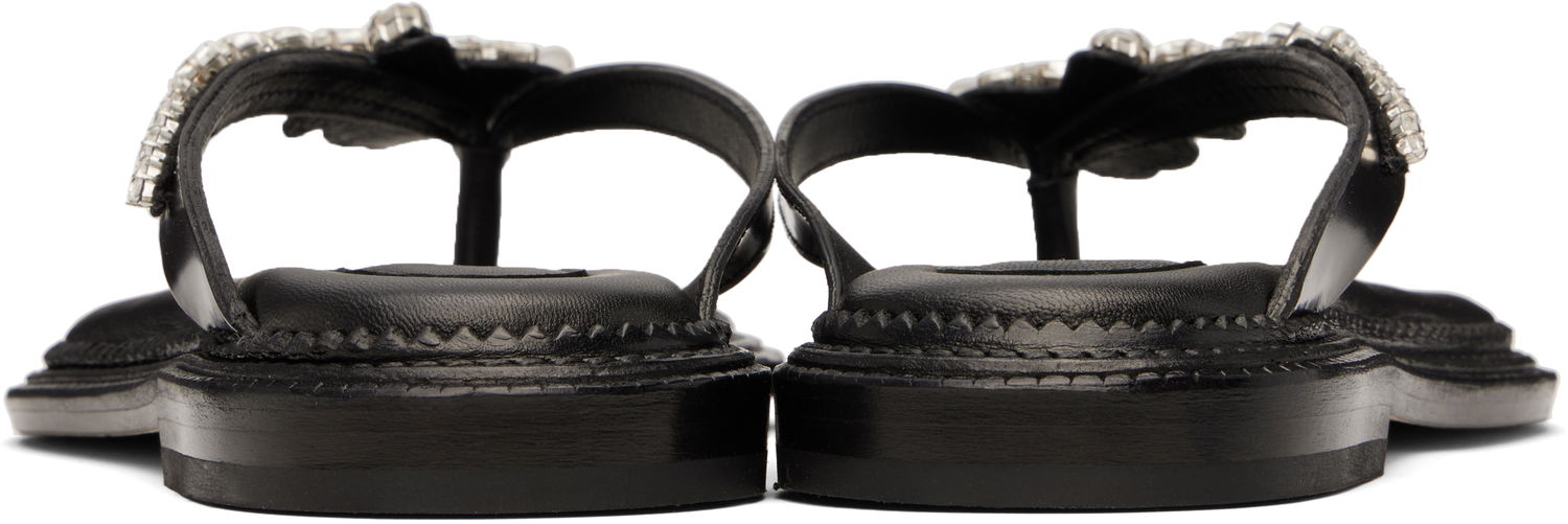 Кецове и обувки Simone Rocha Simone Rocha Embellished Flower Flip-Flops Черно | SLD54B 0740, 1