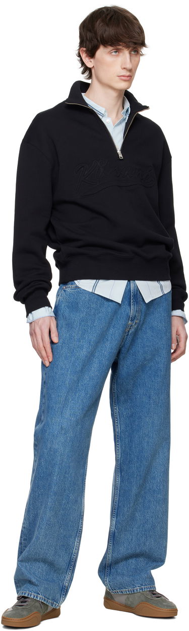Суитчър MAISON KITSUNÉ Maison Kitsuné Varsity Half Zip Sweater Черно | OM00302KM0321, 3