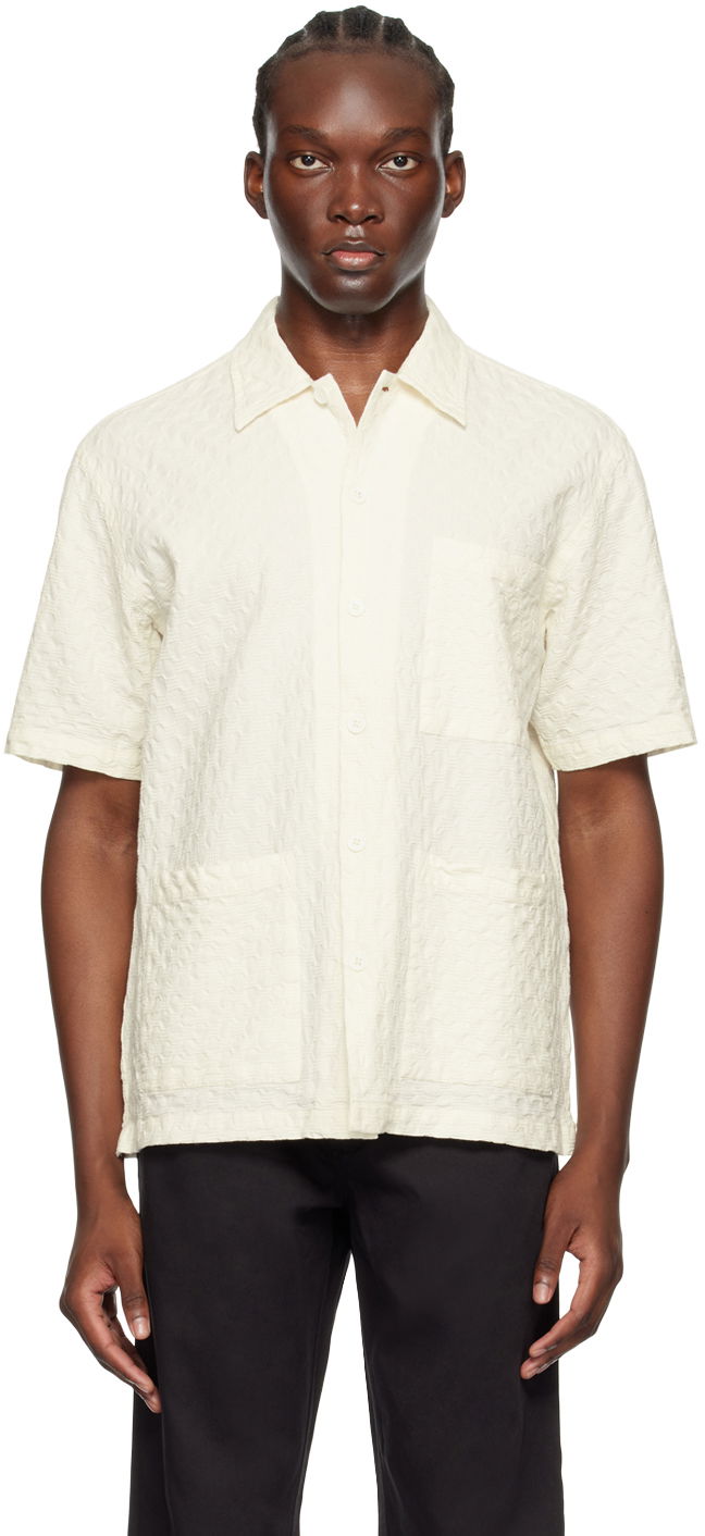 Риза Universal Works Universal Works Island Short Sleeve Shirt Бяло | P3063, 0