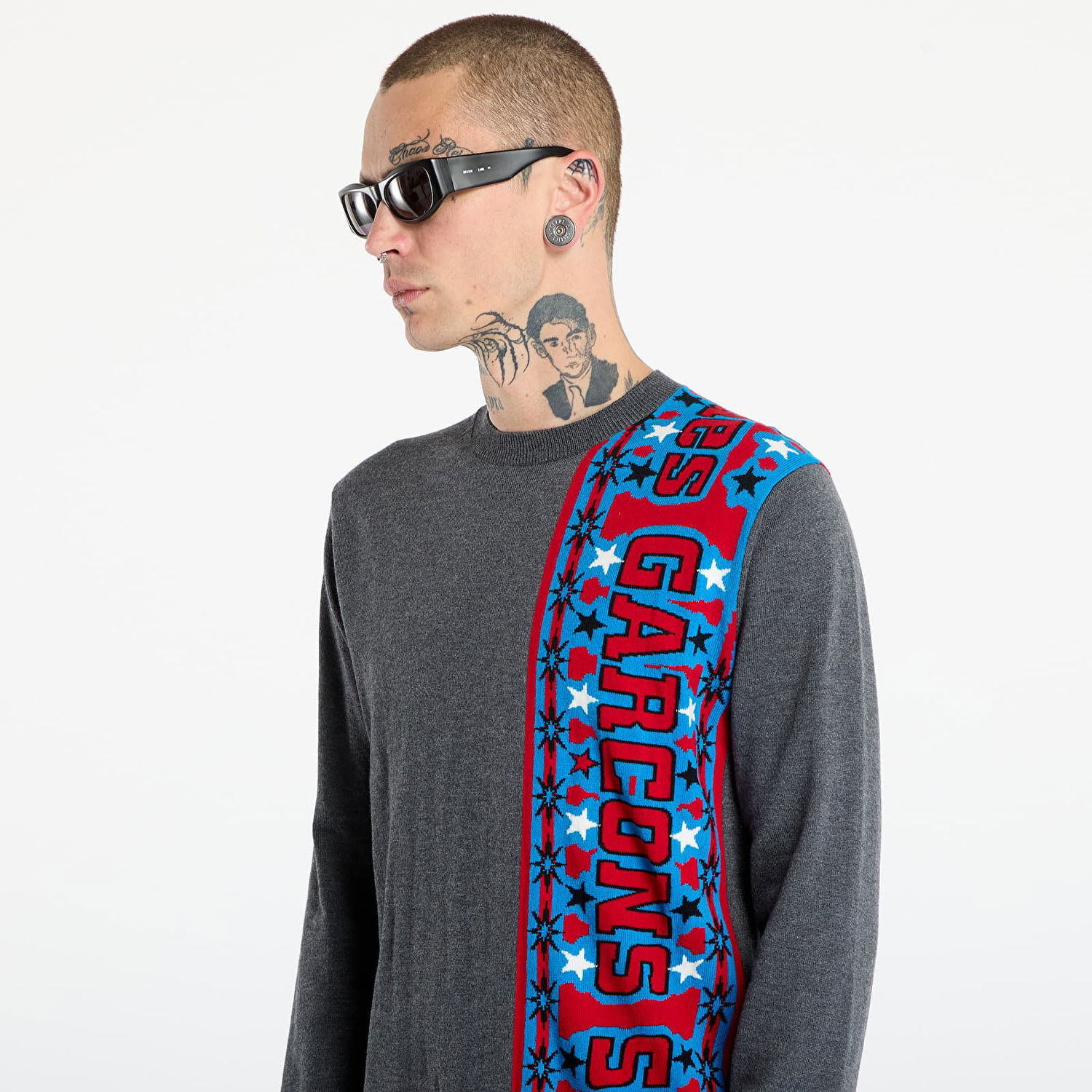 Пуловер Comme des Garçons Comme des Garçons SHIRT Soccer Scarf Knitted Sweater Многоцветен | FP-N004-W25 Grey, 1