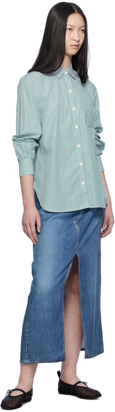 Риза rag & bone Rag & Bone Maxine Striped Shirt Зелено | WAW23SA041ZE41, 3