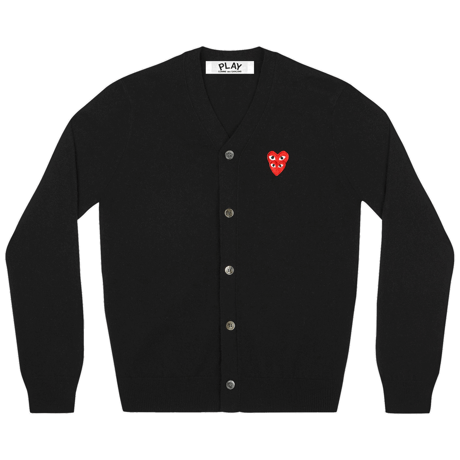 Пуловер Comme des Garçons PLAY Double Heart Cardigan Черно | AZ N076 051 1, 0