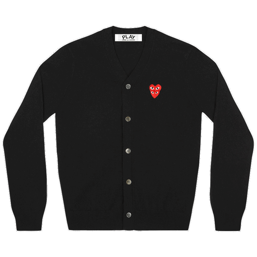 Пуловер Comme des Garçons PLAY Double Heart Cardigan Черно | AZ N076 051 1
