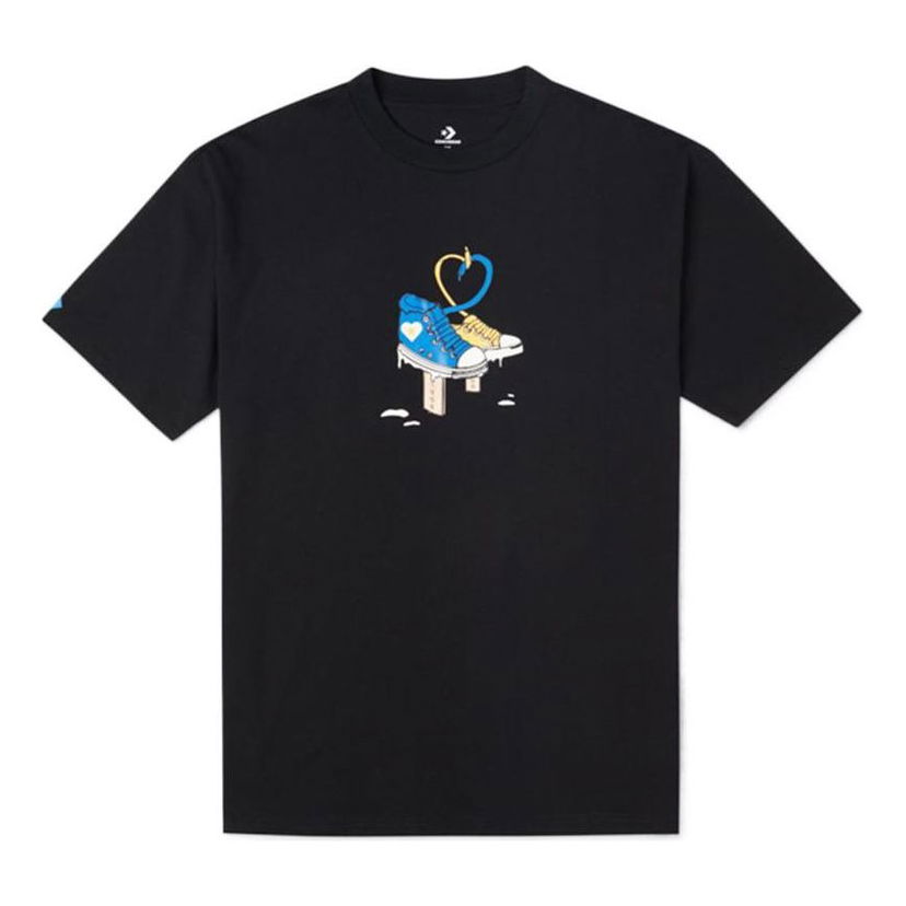 Тениска Converse Printed Short Sleeve T-Shirt Черно | 10023156-A01