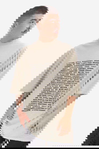 Тениска Rick Owens Knit Jumbo Short Sleeve T-Shirt with Wesendonck Lieder Wagner Print from DRKSHDW Spring Summer 2023 Collection Бежово | DU01C6274.RNEP3.PEARL, 3