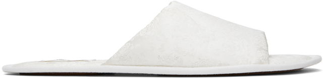 The Row Frances Open Toe Jacquard Silk Slippers