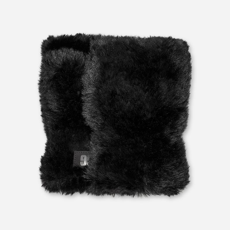 Ръкавици UGG Faux Fur Fingerless Gloves Черно | 100895-BLK