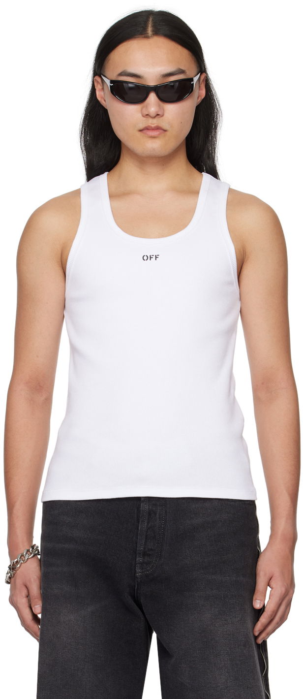 Потник Off-White Tank Top Printed Бяло | OMUY006S24JER0020110