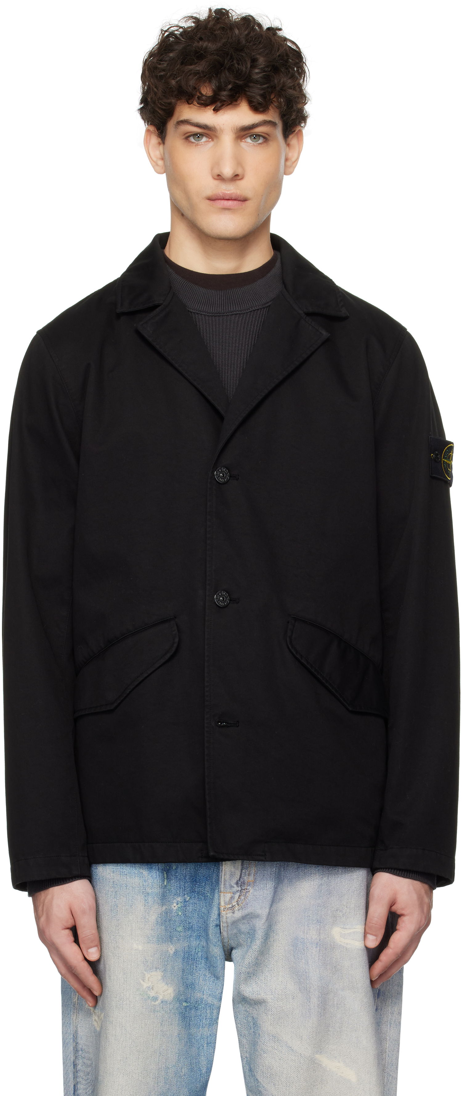 Яке Stone Island Stone Island Organic Cotton Garment Dyed Blazer Черно | K1S15 A100003 S0034, 0