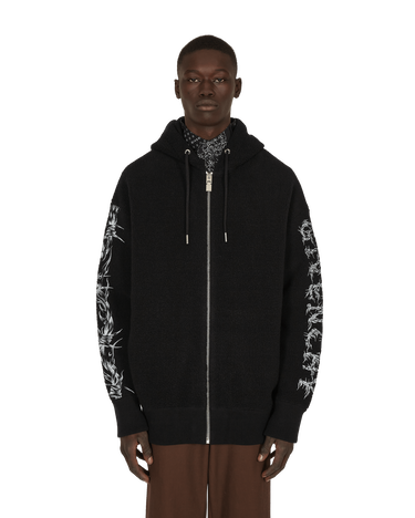 Пуловер Givenchy Barbed Wire Printed Hooded Zip Sweater Черно | BM00TM4Y7Y001 001, 0