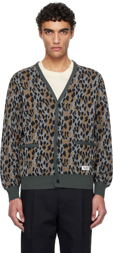 Пуловер WACKO MARIA WACKO MARIA Leopard Jacquard Knit Cardigan Сиво | 25SSE-WMK-KN06, 0