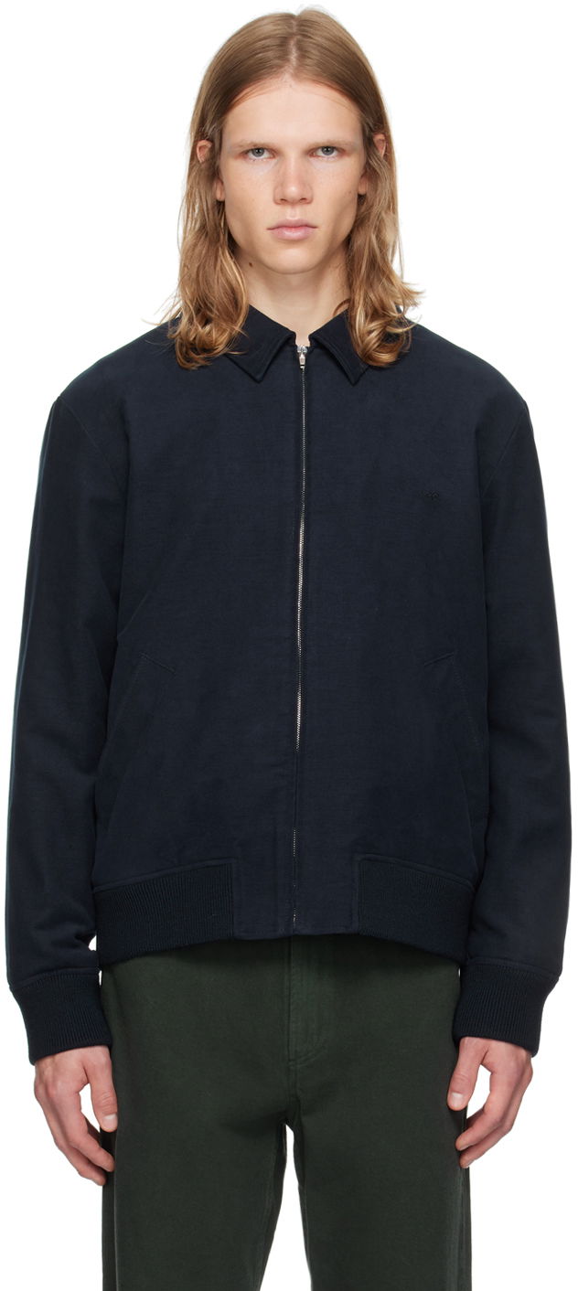 Яке бомбър A.P.C. Navy Gilles Bomber Jacket Черно | COHAK-H02706