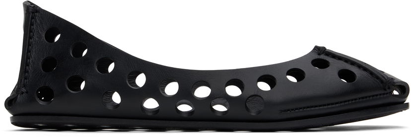 Кецове и обувки Alaïa ALAÏA Perforated Calfskin Ballerina Flats Черно | AA3A033CK247
