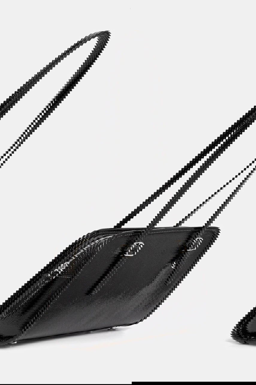 Дамска чанта Coach Leather Swing Zip Bag Черно | CAO34, 1