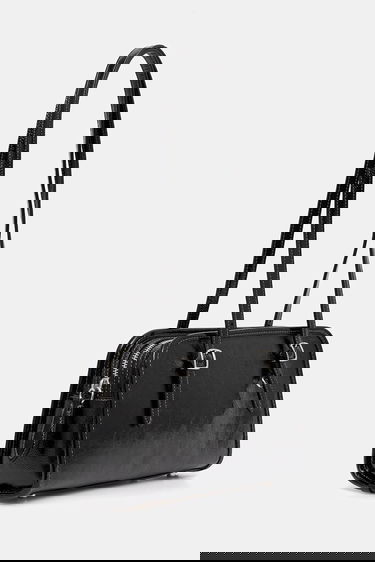 Дамска чанта Coach Leather Swing Zip Bag Черно | CAO34, 1