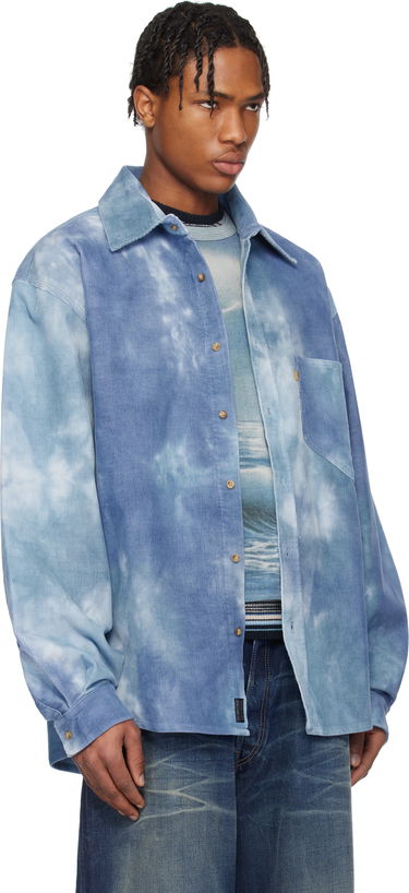 Риза ERL ERL Tie-Dye Corduroy Overshirt Синьо | ERL10B007, 1