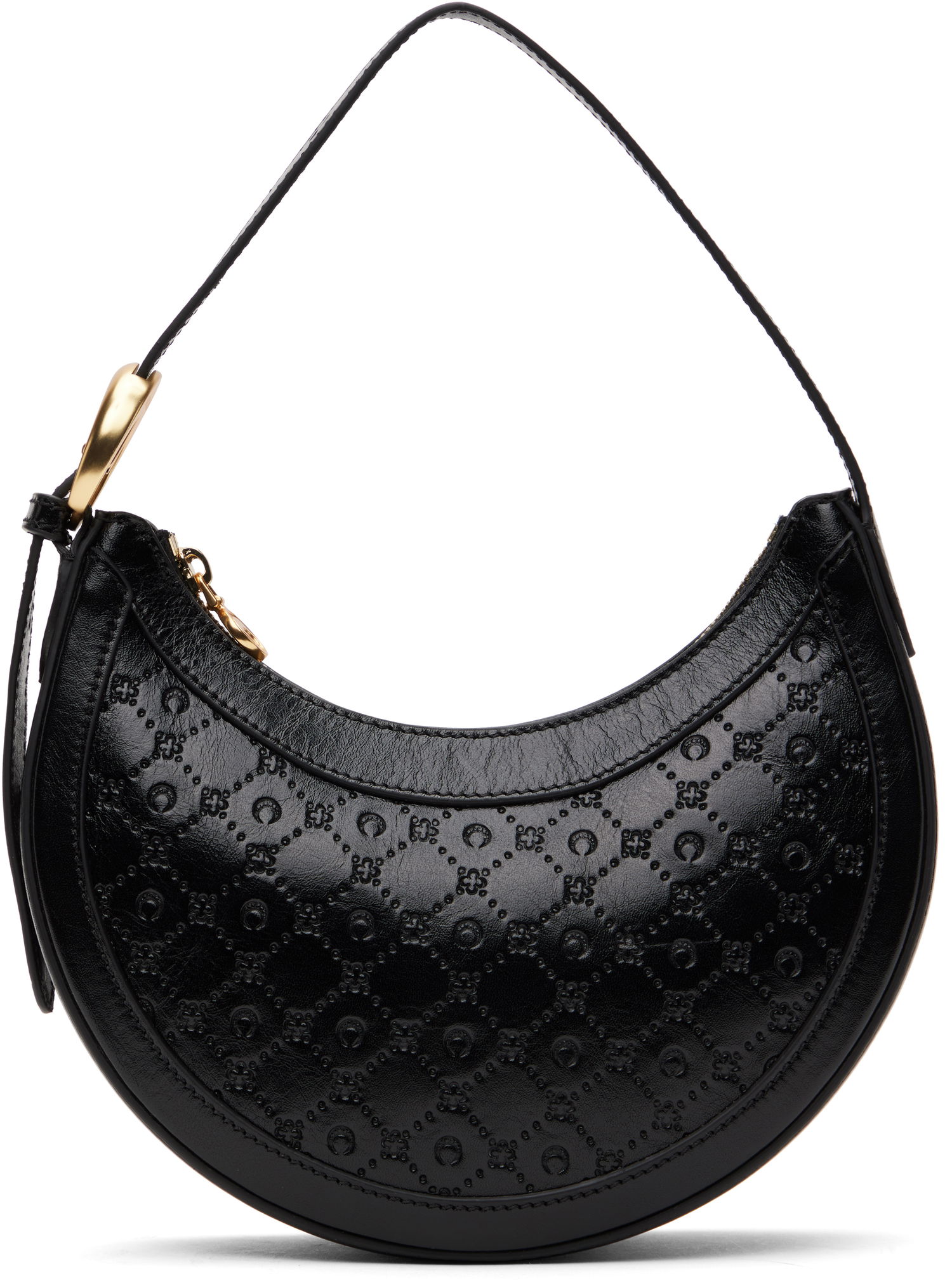 Дамска чанта Marine Serre Marine Serre Moonogram Embossed Leather Eclips Mini Bag Черно | WBA002A CLEA0051, 0