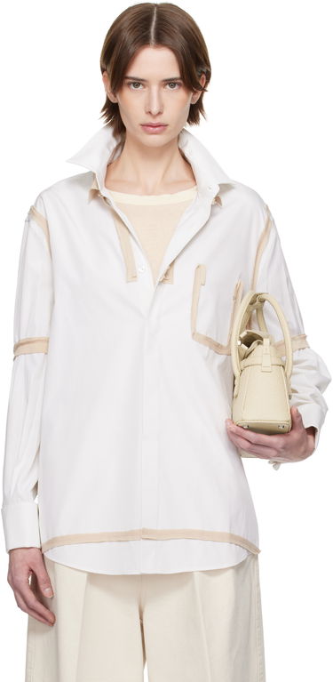 Риза Maison Margiela Maison Margiela Contrast Trim Shirt Бяло | S51DT0018 M35391, 0