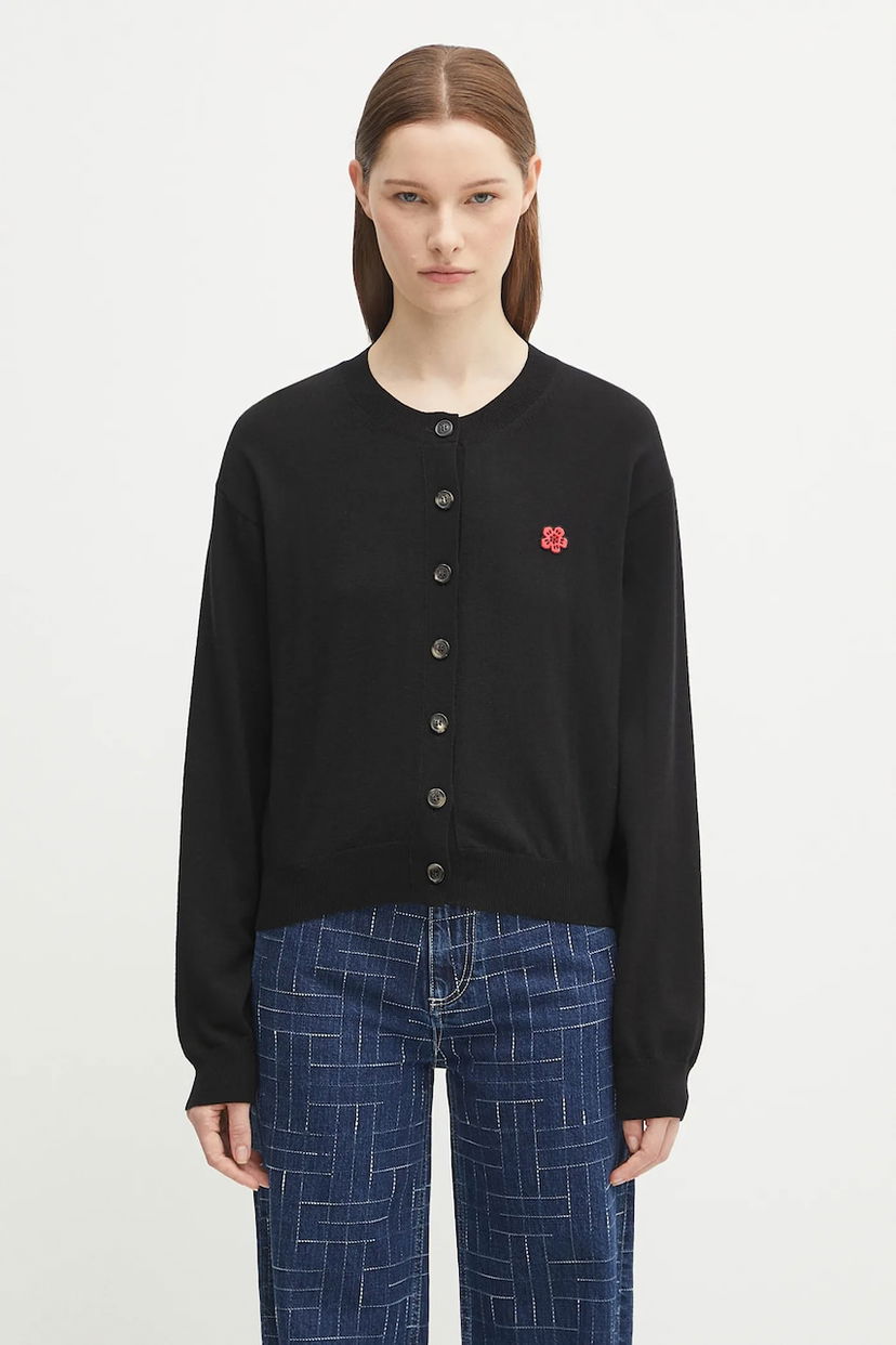 Пуловер KENZO Kenzo Boke Flower Crest Crewneck Cardigan Черно | FF62CA7183LB