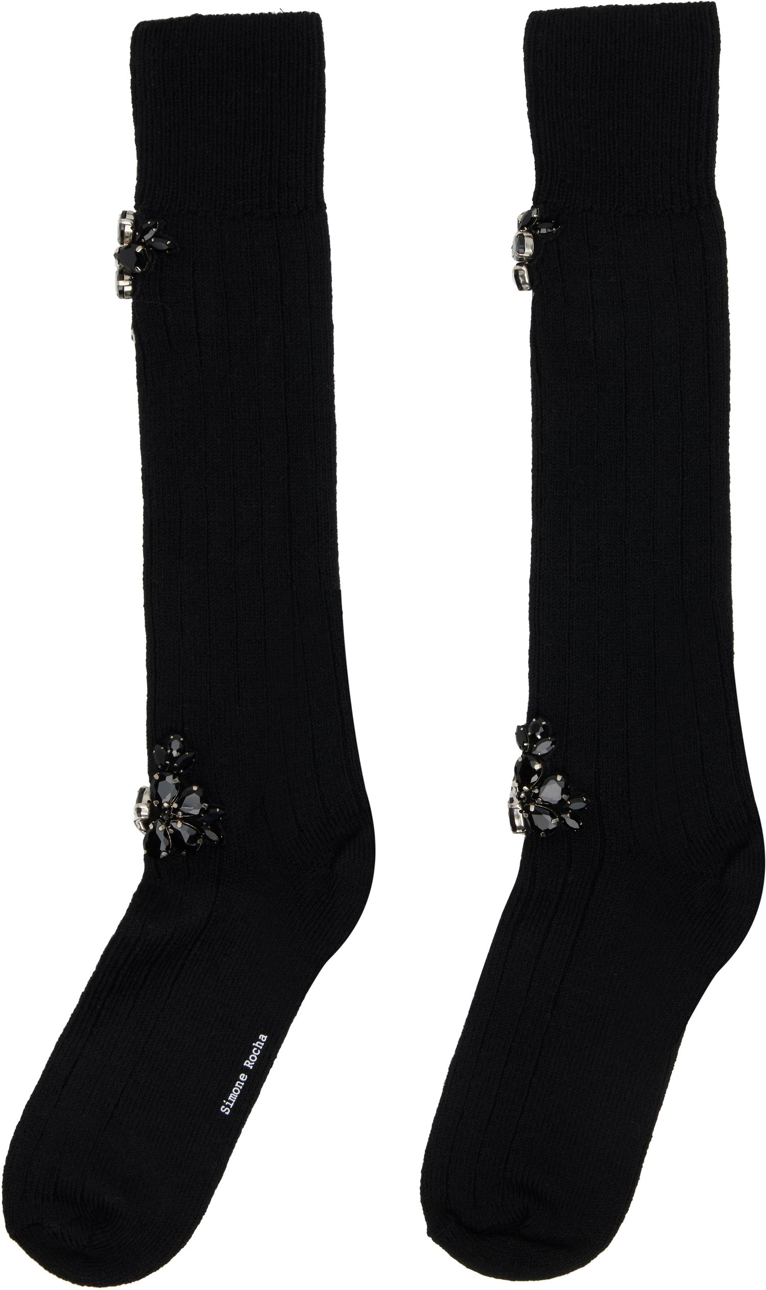 Чорапи Simone Rocha Simone Rocha Embellished Rose Knee Socks Черно | SOCK63B 0634, 1