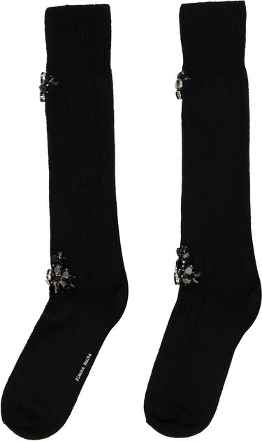 Чорапи Simone Rocha Simone Rocha Embellished Rose Knee Socks Черно | SOCK63B 0634, 1