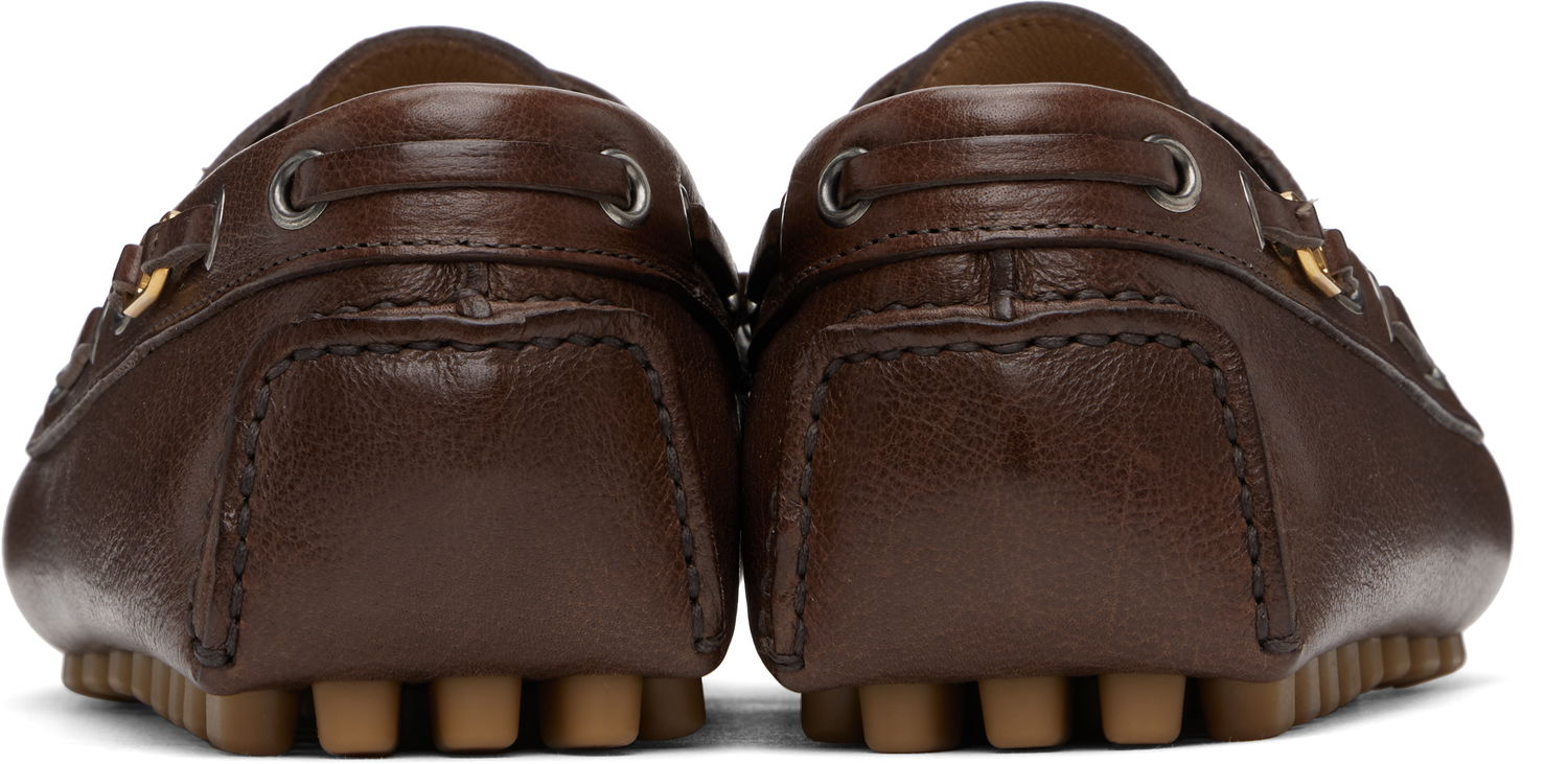 Кецове и обувки Valentino Valentino Garavani Driver Fastaway Buffalo Loafers Кафяво | 6Y2S0J59PNJ, 1