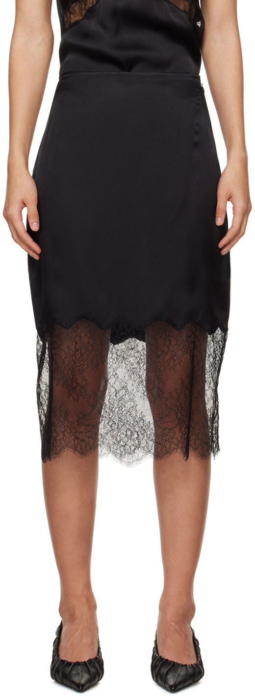 Пола Anine Bing Amelie Lace Midi Skirt Черно | A-04-4309-000, 0