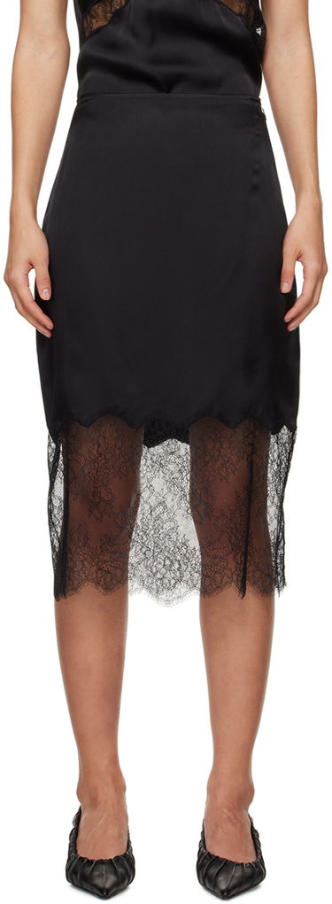 Пола Anine Bing Amelie Lace Midi Skirt Черно | A-04-4309-000, 0