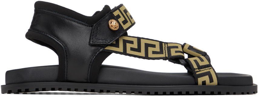 Кецове и обувки Versace Greca Sandals "Black" Черно | 1008316 1A06083, 0